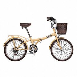 DIOKO 20 inches Cruiser Folding Bike with basket Pistache – Ivory