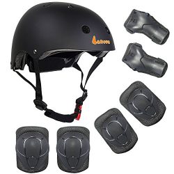 Lanova Kids Adjustable Sports Protective Gear Set Safety Pad Safeguard (Helmet Knee Elbow Wrist) ...