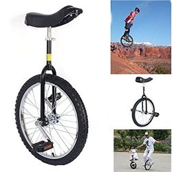 20″ Unicycle Black Unicycle Chrome Wheel Unicycle For Youth Adult Black Cycling Outdoor Sp ...