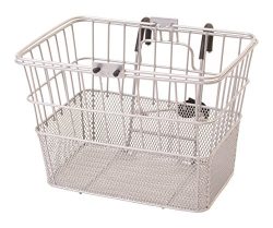 Retrospec Bicycles Detachable Steel Half-Mesh Apollo Bike Basket with Handles, Silver