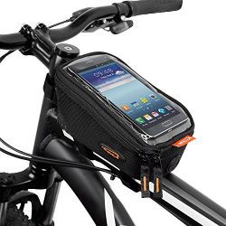 Ibera Bicycle Top Tube Phone Bag for 5″ – 6″ Screen Size, Bike Frame Strap Att ...