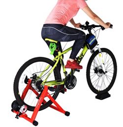 8 Levels Magnetic Resistance Indoor Bike Trainer,Fits 26-28 inch 700c Bicycle Exercise Trainer S ...