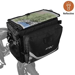 BV Bicycle Cycling Map Sleeve Quick-Release Front Basket Frame Tube Handlebar Bag with Two Mesh  ...