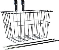 Wald 135 Front Grocery Bicycle Basket (14.5 x 9.5 x 9, Silver)