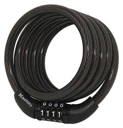 Master Lock Cable Lock, Standard Combination Bike Lock, 4 ft. Long, Black, 8143D