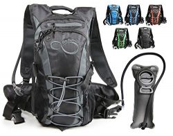 Hydration Backpack With 2.0L TPU Leak Proof Water Bladder- 600D Polyester -Adjustable Padded Sho ...