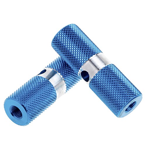Aluminum Alloy Bicycle Pedal Front Rear Foot Stunt Peg Axle Bike Accessories (Blue)