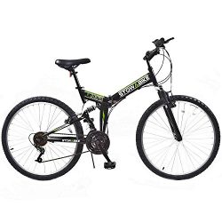 Stowabike 26″ MTB V2 Folding Dual Suspension 18 Speed Shimano Gears Mountain Bike Black