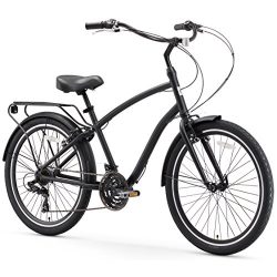 sixthreezero EVRYjourney Men’s 21-Speed Hybrid Cruiser Bicycle, Matte Black