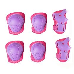 Kids Cycling Inline Roller Skating Protective Gear Set, Knee Pads Elbow Pads Wrist Guards for Bo ...