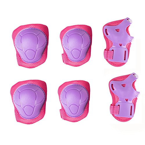 Kids Cycling Inline Roller Skating Protective Gear Set, Knee Pads Elbow Pads Wrist Guards for Bo ...