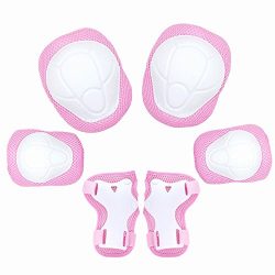 Child Kids Protective Gear Set,Knee and Elbow Pads with Wrist Guards Toddler for Multi-sports Cy ...