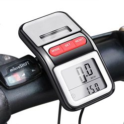 BOMEON Bike Speedometer Multifunction LCD Solar Power Bicycle Speedometer Odometer (Black)