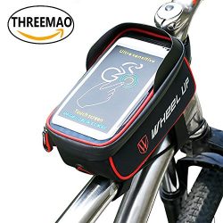 THREEMAO Bike Bag Waterproof Bike Top Tube Bag Cycling Front Frame Bag Mobile Phone Holder ≤ 6”  ...