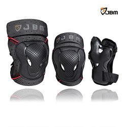 JBM Kids Child BMX Bike Knee Pads and Elbow Pads with Wrist Guards Protective Gear Set for Bikin ...