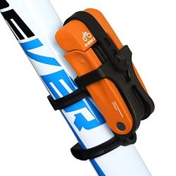 INBIKE Folding Bike Lock Strong Lightweight with Bicycle Mount Bracket Orange Anti Hydraulic