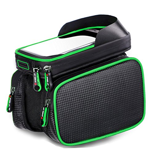 Bike Bag for Cell Phone, Bicycle Front Shelf Large Storage Bag, Waterproof 6.2 inch Touch Screen ...