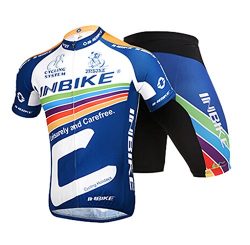 INBIKE Men’s Summer Breathable Cycling Jersey and 3D Silicone Padded Shorts Set Outfit, Na ...