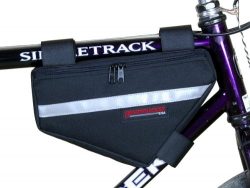 Bushwhacker Laredo Black – Bicycle Frame Bag w/ Reflective Trim Cycling Triangle Pack Bike ...