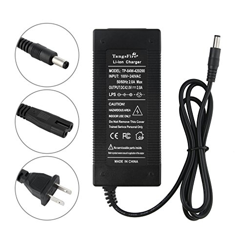 36v bike battery charger ,TangsFire 42v 2a charger for electric bike scooter bicycle DC5.5mm2.1m ...