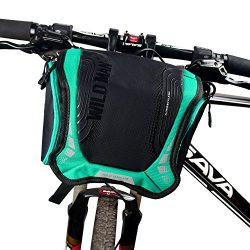 WILDMAN Bicycle Basket Handlebar Bag with Sliver Grey Reflective Stripe Outdoor Activity Bicycle ...