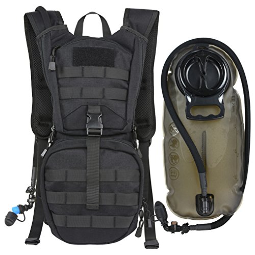 Tactical Molle Hydration Pack Backpack with 2.5L TPU Water Bladder, Military Daypack for Cycling ...