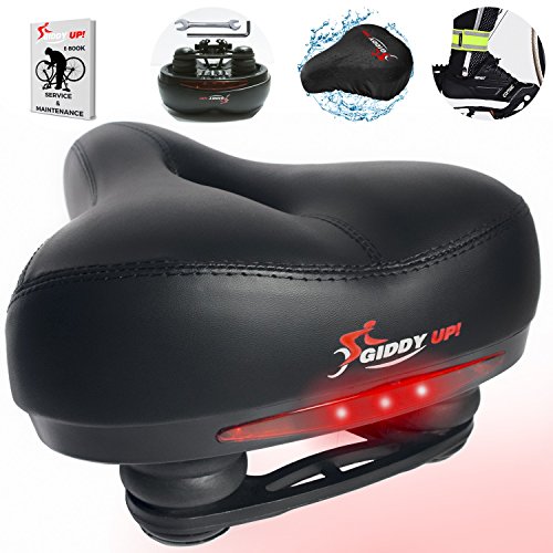 Giddy Up! Bike Seat – Most Comfortable Memory Foam Waterproof Bike Saddle, Universal Fit,  ...