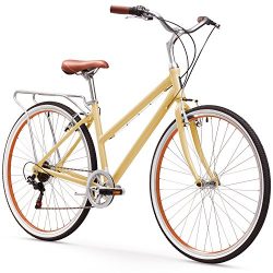 sixthreezero Explore Your Range Women’s 7-Speed Hybrid Commuter Bicycle, Cream, 17″  ...