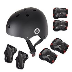 XJD 7Pcs Adjustable Kid’s Protective Gear Set, Roller Skating Skateboard BMX Scooter Cycli ...