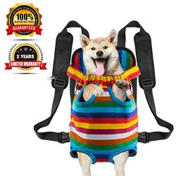 Legs tail out Dog Carrier Travel Pet Bag Backpack Front-facing Sturdy Comfortable Easy-Fit for T ...