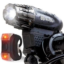 Blitzu Gator 320 USB Rechargeable Bike Light Set POWERFUL Lumens Bicycle Headlight FREE TAIL LIG ...