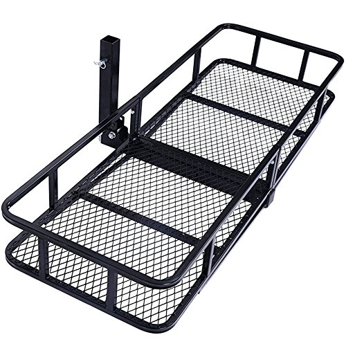 60″ Folding Cargo Carrier Luggage Rack (Hauler Truck or Car Hitch 2″ Receiver) Hitch ...