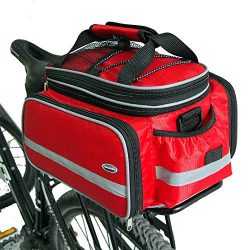 Tancendes Bike Rear Bag Lengthened Shoulder Strap waterproof Nylon Bicycle Seat Trunk Bag with R ...