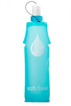 Bestorno Hydration Bottle for Cycling, Soft Water Flask 500ml Clear Blue (Squeeze with Closure Cap)