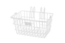 Retrospec Detachable Steel Apollo-Lite Lift-Off Front Bike Basket with Handles, Glossy White