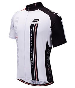 Mens Cycling Jersey Shirts Bicycle Gear Short Sleeve Tops Cycle Clothes Bike Wear Asia L/US M White