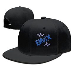 Unisex BMX Riders Bike Extreme Sports Snapback Flat Cap Peak Fit Hat Black