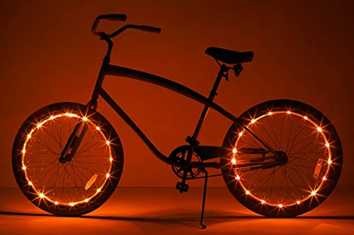 Brightz, Ltd. Wheel Brightz LED Bicycle Accessory Light (2-Pack Bundle for 2 Tires), Orange