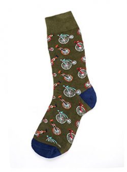 Twill & Tweed Vintage Gentlemen Novelty Print Socks (Unicycle – Olive, 1)