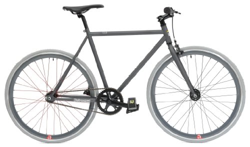 Retrospec Mini Mantra Fixie Bicycle with Sealed Bearing Hubs and Headlamp, Graphite, 57cm/Large