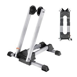 Reliancer Sports Foldable Alloy Bicycle Stand Bike Floor Parking Rack Steady Wheel Holder Fit 20 ...
