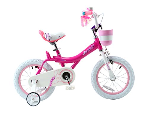 Royalbaby Bunny Girl’s Bike, 14 inch wheels with basket and training wheels training wheel ...