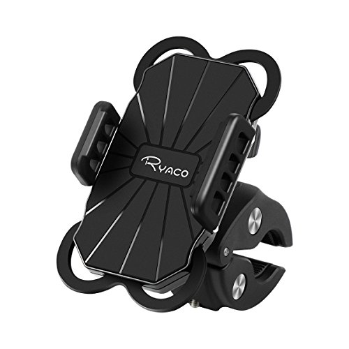 Ryaco Bike Phone Mount Bicycle Holder, Universal Cradle Clamp with 360 Degrees Rotatable for 3.5 ...