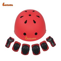 Lanova Kids Protective Gear Set,7Pcs Sport Safety Equipment Adjustable Child Helmet Knee Elbow P ...