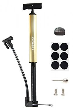 Bike Pump, Kitbest Aluminum Alloy Portable Bike Floor Pump, Mountain, Road, Hybrid & BMX Bik ...