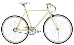 Critical Cycles Classic Fixed-Gear Single-Speed Bike with Pista Drop Bars, Cream, 43cm/X-Small