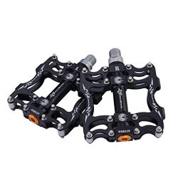 RockBros MTB Mountain Bike Pedals Flat Aluminum Alloy Platform Sealed Bearing Axle 9/16″ ( ...