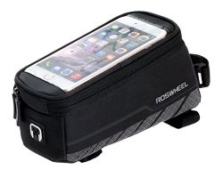Roswheel Bicycle Frame Pannier & Front Tube Cell Phone Bag, Black