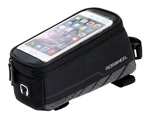 Roswheel Bicycle Frame Pannier & Front Tube Cell Phone Bag, Black