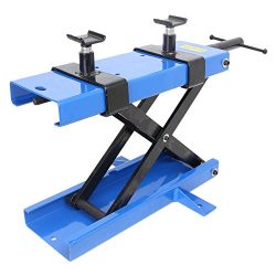 Timmart 1100 LBS Mini Scissor Lift Jack ATV Motorcycle Dirt Bike Scooter Crank Stand, Blue